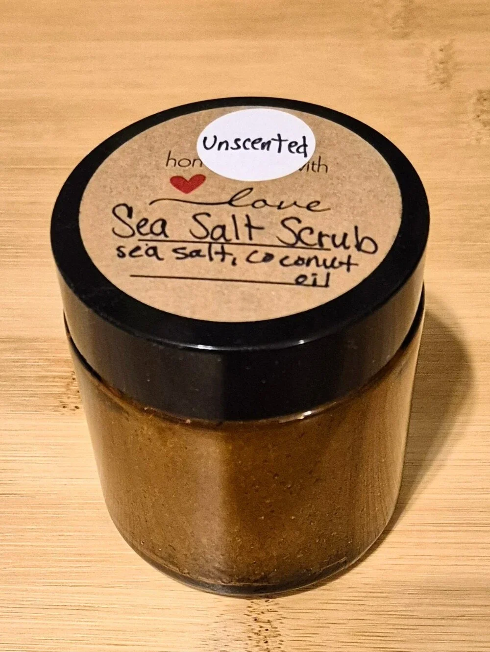 Handmade Mediterranean Sea Salt Scrub - 4 oz. Jar - Unscented